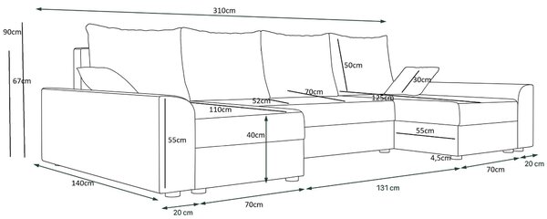 Γωνιακός καναπές Jason max-Mauro-Prasino - 321.00Χ139.00Χ0.00cm