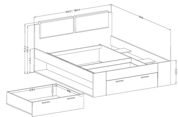 Κρεβάτι Kappa-160 x 200-Kafe - mauro - 166.00Χ205.00Χ94.00cm