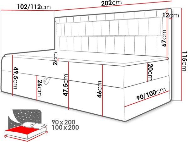 Καναπές κρεβάτι Junior Gold II-Mauro-90 x 200 - 202.00Χ102.00Χ115.00cm