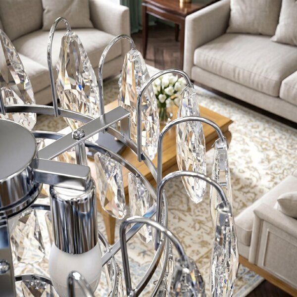 Κρυστάλλινο κρεμαστό φωτιστικό SWE077-CP 30cm Chrome