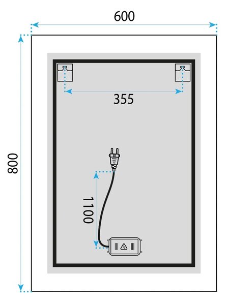 ΚΑΘΡΕΦΤΗΣ ΤΟΙΧΟΥ LED 60x80cm SAB-3426
