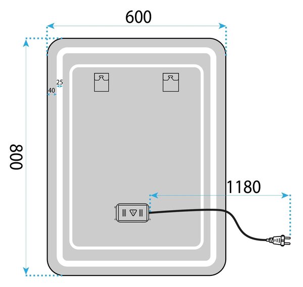 ΚΑΘΡΕΦΤΗΣ ΤΟΙΧΟΥ LED 60x80cm SAB-3436