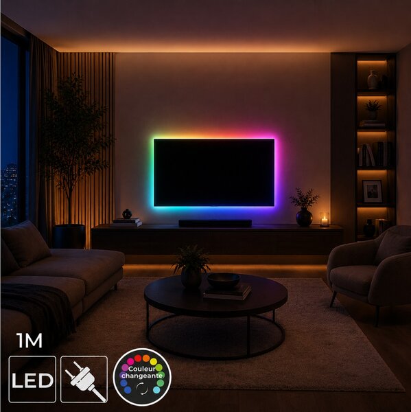 Ταινία LED RGB Home Deco Factory LA0167 - 1 Μέτρο - 3 Λειτουργίες - Πολύχρωμο