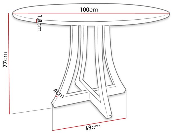 Τραπέζι Orion Fi 100-Leuko-Mauro - 100.00Χ100.00Χ77.00cm