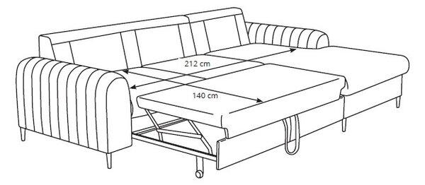 Γωνιακός καναπές Monte-Gkri-Deksia - 252.00Χ168.00Χ106.50cm