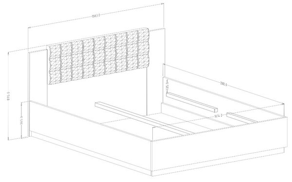 Κρεβάτι Sigon-Kafe Skouro-160 x 200 - 166.00Χ205.00Χ90.00cm