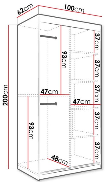 Ντουλάπα Marmur-Leuko Marmaro - 100.00Χ62.00Χ200.00cm