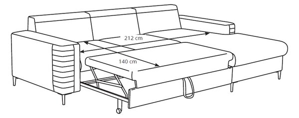 Γωνιακός καναπές Consuegra-Gkri - 252.00Χ90.00Χ117.50cm