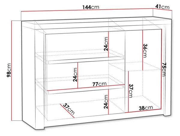 Συρταριέρα Livinio plus - 144.00Χ41.00Χ98.00cm