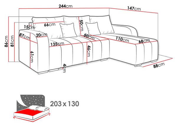 Γωνιακός καναπές Pufetto-Kafe Skouro - 244.00Χ56.00Χ86.00cm