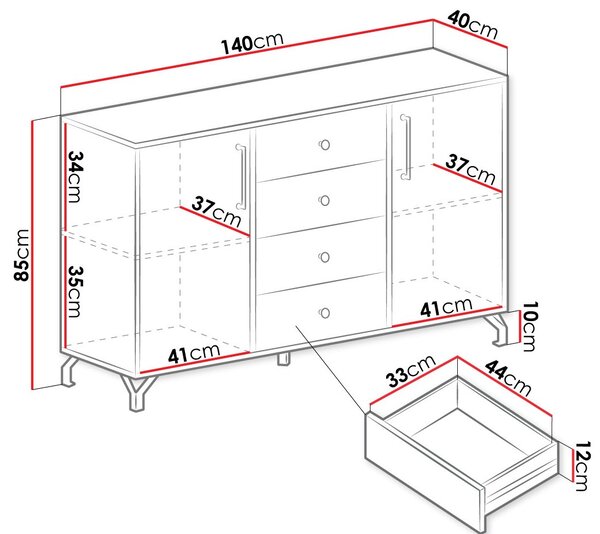 Συρταριέρα Bryggen - 140.00Χ40.00Χ85.00cm