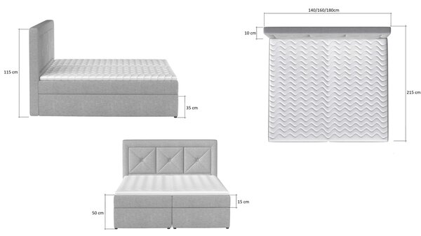 Επενδυμένο κρεβάτι Irma-140 x 200-Kafe Anoixto - 140.00Χ215.00Χ53.00cm