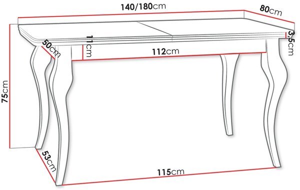 Τραπέζι επεκτεινόμενο Lara - 140.00Χ80.00Χ76.00cm