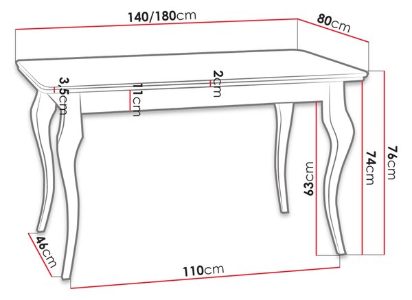 Τραπέζι επεκτεινόμενο Lara - 140.00Χ80.00Χ76.00cm