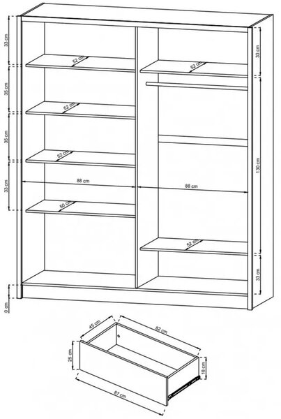 Ντουλάπα Portal-Fusiko-Μήκος: 150 εκ. - 150.00Χ62.00Χ214.00cm