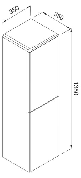 Στήλη BELLA Μπεζ MDF 18mm Λάκα 35 3CBEL035BSM κρεμαστή