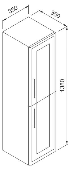 Στήλη NAPOLI Μαύρη MDF 18mm Λάκα 35 3CNAP035BLM κρεμαστή