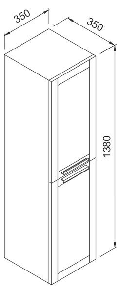 Στήλη LAGUNA Γκρι MDF 18mm Λάκα 35 3CLAG035GRM κρεμαστή