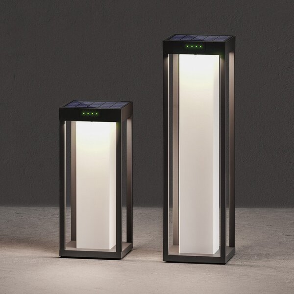 KLEWE LED ηλιακός λαμπτήρας RADIA MAXI MOON, ανθρακί, 50 cm, IP65, Μαύρο, Αλουμίνιο, σύγχρονο, Ηλιακά φώτα