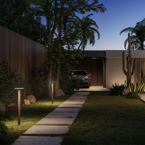 KLEWE Keope LED ηλιακό φως αιώρησης, ανθρακί, ύψος 80 cm, IP65, Μαύρο, Αλουμίνιο, σύγχρονο, Ηλιακά φώτα
