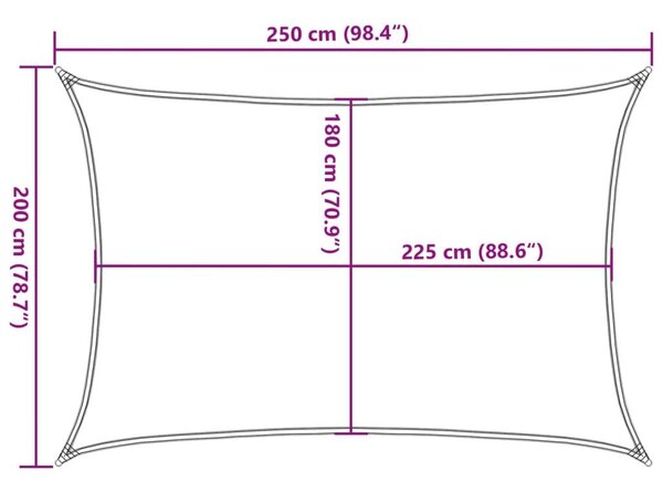 Πανί Σκίασης Καφέ 2 x 2,5 μ. από HDPE 160 γρ./μ² - Καφέ