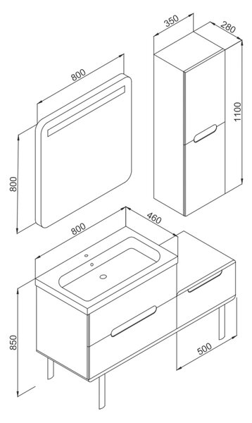 Πάγκος MASAL Πράσινο MDF 18mm Λάκα 130 S3BMAS130GRM 130x46x85cm