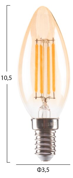 ΛΑΜΠΤΗΡΑΣ LED FILAMENT 4W E14 3000K ΧΡΥΣΟ DIMMABLE HM4048.02