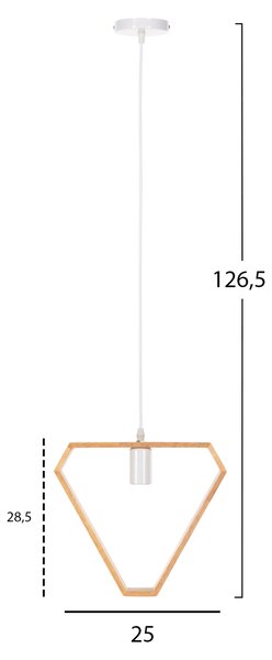ΦΩΤΙΣΤΙΚΟ ΟΡΟΦΗΣ ΚΡΕΜΑΣΤΟ HM4069 ΤΡΙΓΩΝΟ ΞΥΛΙΝΟ-ΛΕΥΚΟ ΚΑΛΩΔΙΟ 25x28,5x126,5Υεκ