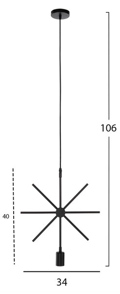 ΦΩΤΙΣΤΙΚΟ ΟΡΟΦΗΣ ΚΡΕΜΑΣΤΟ HM4098 ΜΑΥΡΟ ΜΕΤΑΛΛΟ ΑΣΤΕΡΙ 34x40x106Υεκ