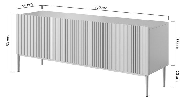 Μπουφές Niki, με 1 συρτάρι, ρόζ με χρυσά πόδια 150x53x45cm-BOG4432