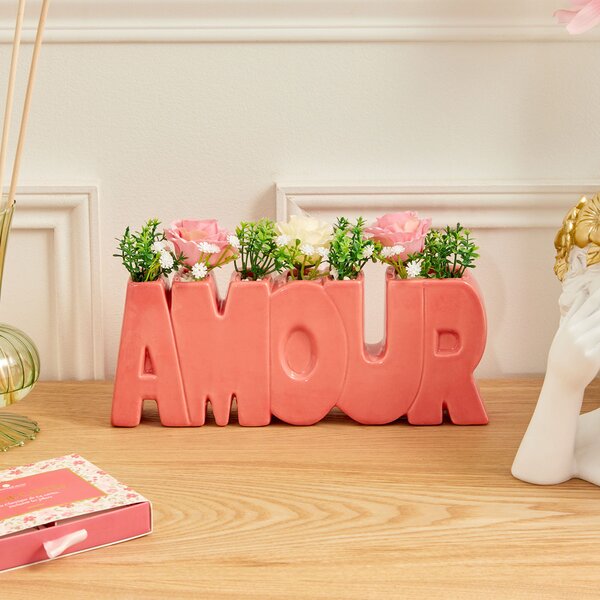 Τεχνητό Λουλούδι Σε Γλάστρα 26εκ. A-S Rose Flower 214015 Red
