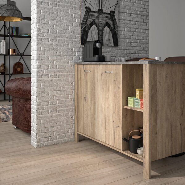 Basalte έπιπλο bar 120x66x93εκ. Light Viking Oak / Γκρι ανοιχτό