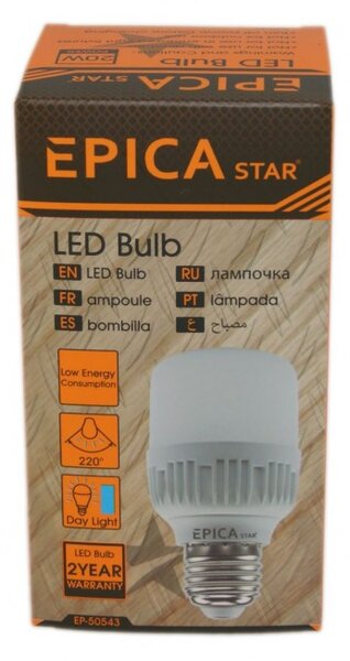 ΛΑΜΠΑ LED ΨΥΧΡΟ ΦΩΣ 30W 6500K E27 EP-50544