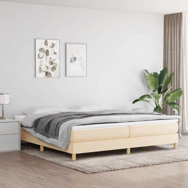 VidaXL Πλαίσιο Κρεβατιού Boxspring Κρεμ 200x200 εκ. Υφασμάτινο