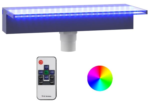 VidaXL Σιντριβάνι Καταρράκτης Πισίνας με RGB LED 45 εκ. Ακρυλικό