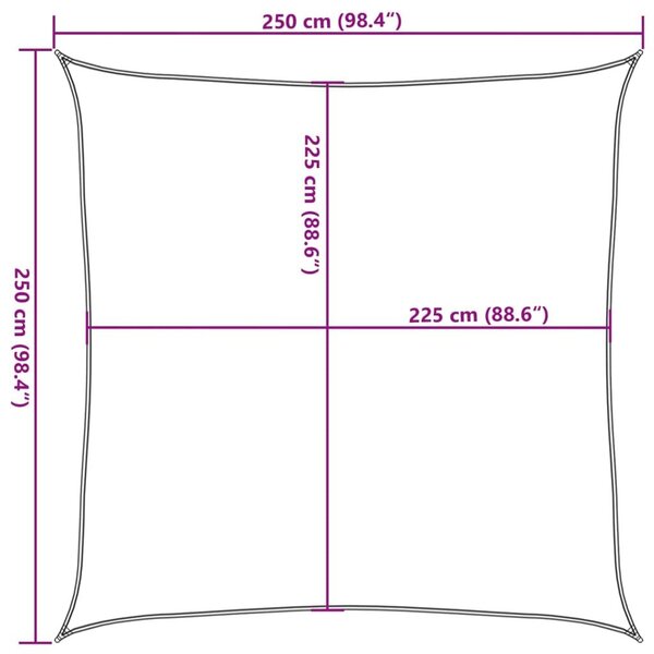 Πανί Σκίασης Μαύρο 2,5 x 2,5 μ. από HDPE 160 γρ./μ² - Μαύρο