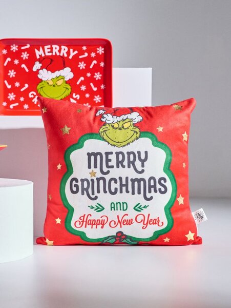 Sinsay - Μαξιλάρι με χριστουγεννιάτικο σχέδιο Grinch - κοκκινο