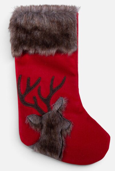 Χριστουγεννιάτικη Κάλτσα (16x43) Nef-Nef Homeware Christmas Reindeer Red