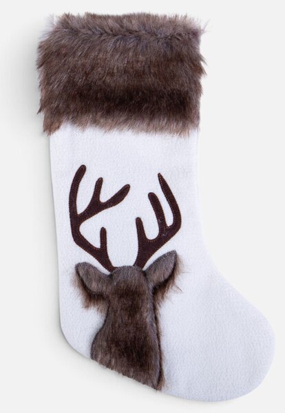 Χριστουγεννιάτικη Κάλτσα (16x43) Nef-Nef Homeware Christmas Reindeer White