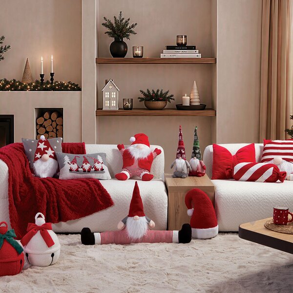 Χριστουγεννιάτικο Μαξιλάρι (40x40) Nef-Nef Homeware Christmas Santa Stars