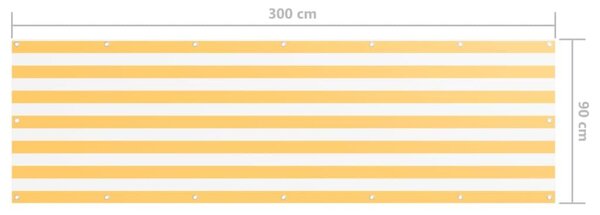 Διαχωριστικό Βεράντας Λευκό/Κίτρινο 90 x 300 εκ. Ύφασμα Oxford - Πολύχρωμο