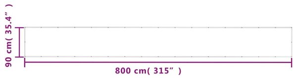 Διαχωριστικό Βεράντας Taupe 90x800εκ 100% Πολ. Ύφασμα Oxford - Μπεζ-Γκρι