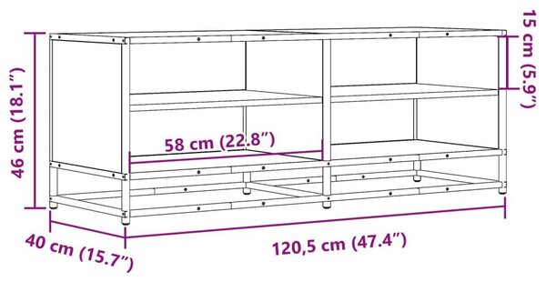 Έπιπλο Τηλεόρασης Καφέ Δρυς 120,5x40x46 εκ. Επεξεργασμένο Ξύλο - Καφέ