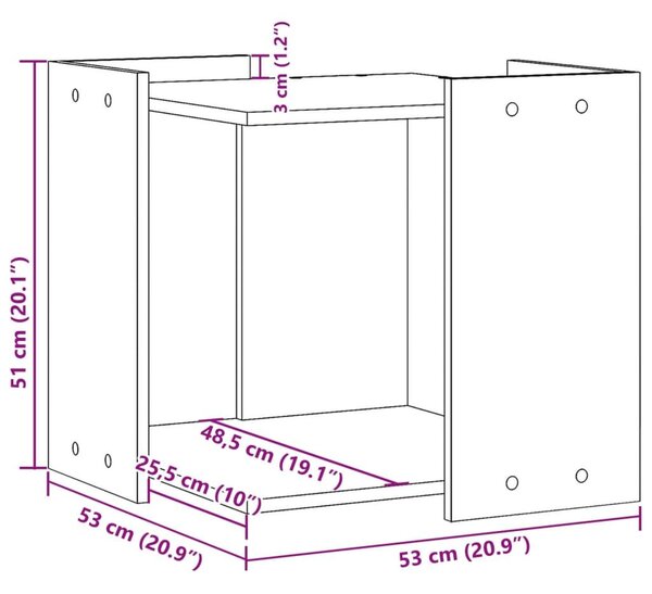 Τουαλέτα Γάτας Περίφραξη Καπνιστή Δρυς 53x53x51 εκ. Επεξ. Ξύλο - Καφέ