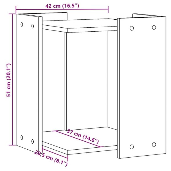 Τουαλέτα Γάτας Περίφραξη Καπνιστή Δρυς 42x42x51 εκ. Επεξ. Ξύλο - Καφέ