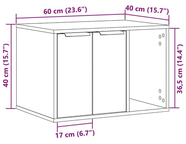 Τουαλέτα Γάτας Περίφραξη 60x40x40 εκ. Επεξεργασμ. Ξύλο - Καφέ