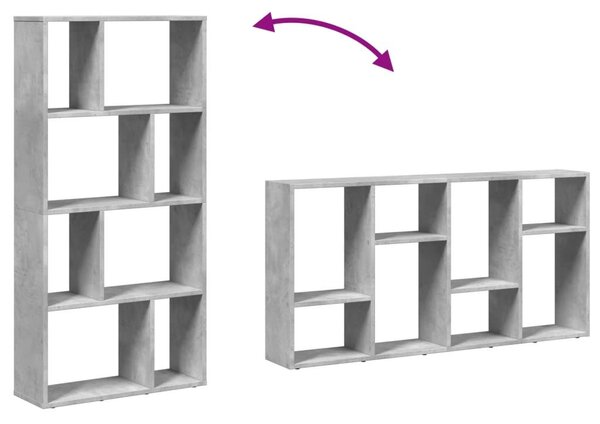 Βιβλιοθήκη Γκρι Σκυροδέματος 60x20x120 εκ. Επεξεργ. Ξύλο - Γκρι