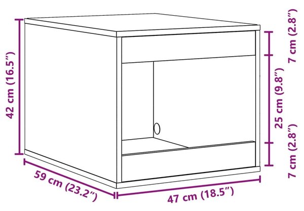 Τουαλέτα Γάτας Περίφραξη Καπνιστή Δρυς 47x59x42 εκ. Επεξ. Ξύλο - Καφέ