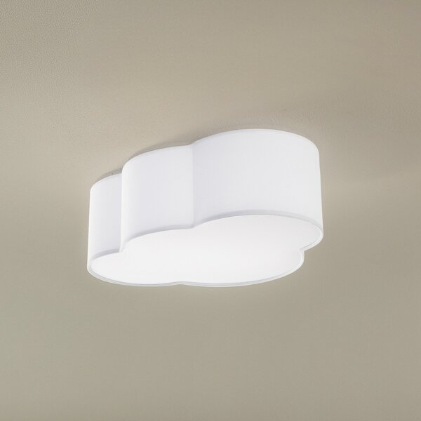 TK Lighting Φωτιστικό οροφής Cloud, ύφασμα, 41 x 31 cm, λευκό, ρυθμιζόμενος, Λευκό, Σαλόνι / τραπεζαρία, Ύφασμα / Κλωστοϋφαντουργία, Νεανική διαβίωση