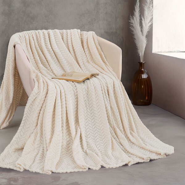 Κουβέρτα Fleece Υπέρδιπλη (220x240) Rythmos Harmonie Εκρού